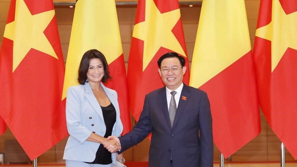 NA Chairman Vuong Dinh Hue, Belgian Senate President Stephanie D’Hose hold talks