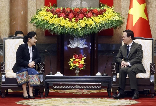President Vo Van Thuong welcomes Chief Justice of Lao Supreme People's Court