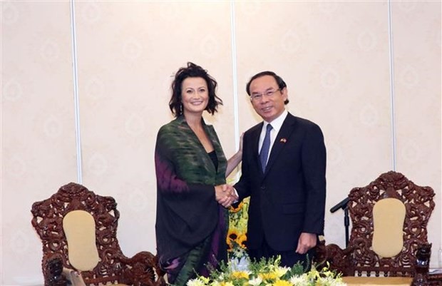 Ho Chi Minh City Party Secretary  receives Belgian Senate President Stéphanie D'Hose