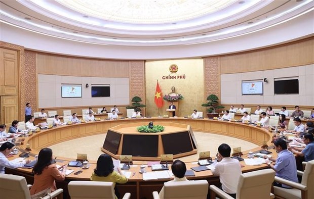 PM Pham Minh Chinh speaks at the Government meeting in Hanoi on September 9. (Photo: VNA)