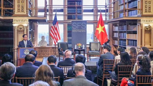 PM Pham Minh Chinh delivers policy speech at Georgetown University