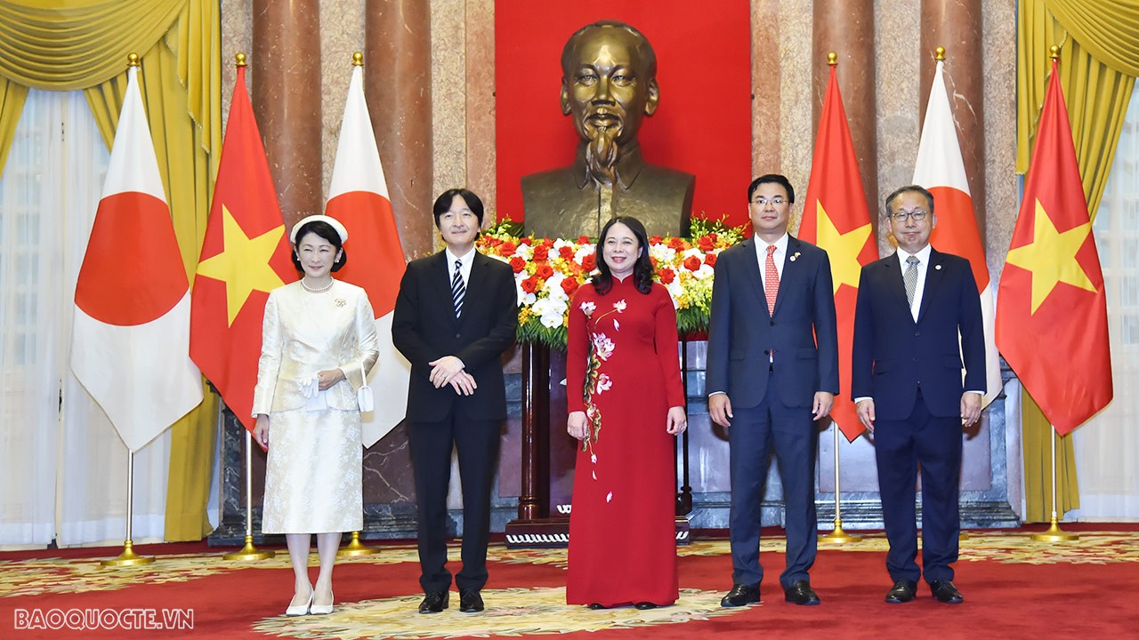 Vice President Vo Thi Anh Xuan welcomes Japan’s Crown Prince, Crown Princess