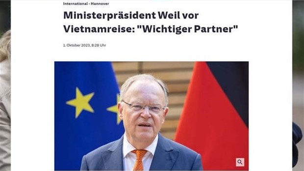 Germany’s Lower Saxony state is keen on promoting partnership with Vietnam
