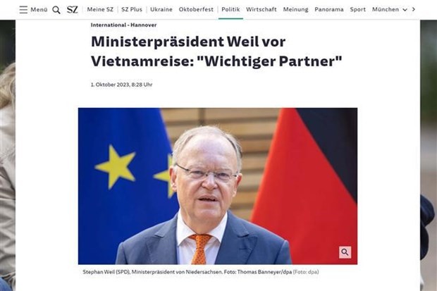 Germany’s Lower Saxony state is keen on promoting partnership with Vietnam