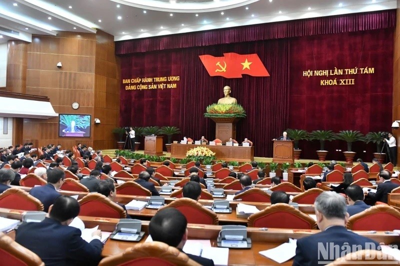 At the Sixth working day of 13th Party Central Committee’s eighth plenum. (Photo: NDO)