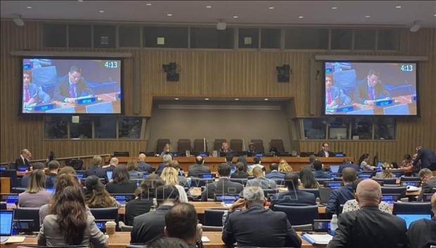 At the meeting of the UN General Assembly&rsquo;s Disarmament and International Security Committee. (Photo: VNA)