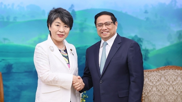 Prime Minister Pham Minh Chinh welcomes Foreign Minister of Japan Kamikawa Yoko