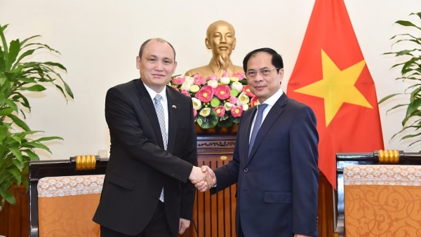 Bộ trưởng Ngoại giao Bùi Thanh Sơn mong muốn tân Đại sứ Kazakhstan thúc đẩy hợp tác kinh tế - thương mại hai nước