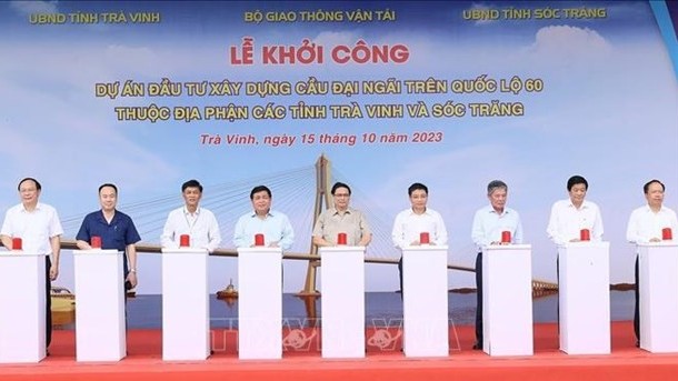 PM Pham Minh Chinh attends ground-breaking ceremony for Dai Ngai Bridge over Hau River