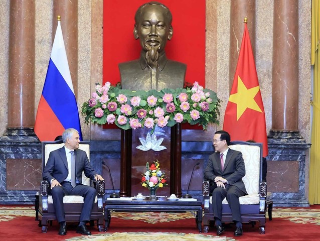 President Vo Van Thuong welcomes Chairman of Russian State Duma
