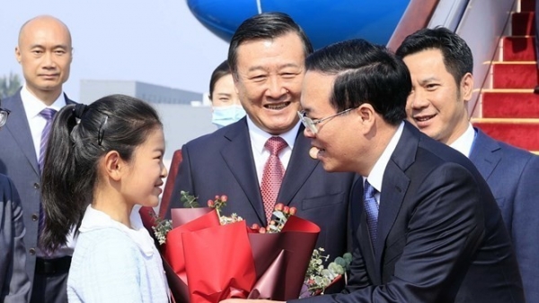 President Vo Van Thuong arrives in Beijing for 3rd Belt and Road Forum