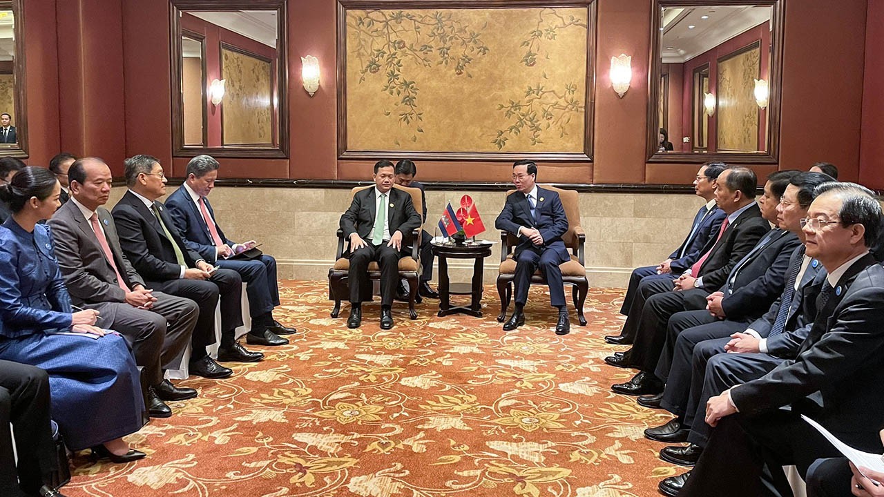 President Vo Van Thuong receives Cambodian Prime Minister Hun Manet in Bejing