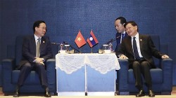 President Vo Van Thuong meets with President of Laos Thongloun Sisoulith in Beijing