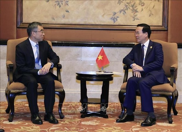 President Vo Van Thuong receives Huawei Chairman in Beijing