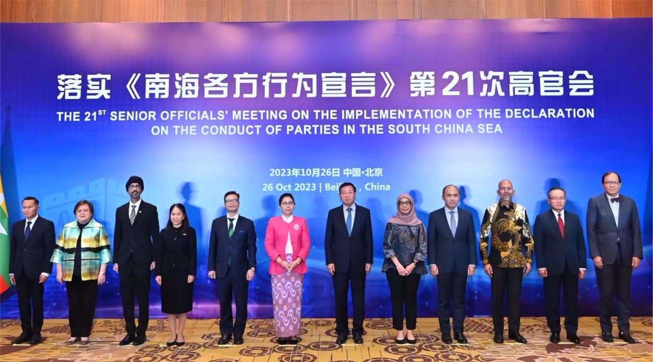 Hội nghị quan chức cấp cao lần thứ 21 về thực hiện Tuyên bố ứng xử của các bên ở Biển Đông (DOC) được tổ chức tại thủ đô Bắc Kinh (Trung Quốc) ngày 26/10. (Nguồn: Bộ Ngoại giao Trung Quốc)