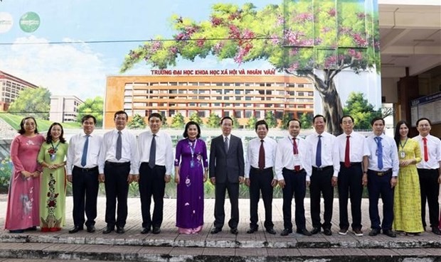 President Vo Van Thuong visits University of Social Sciences and Humanities in HCM City
