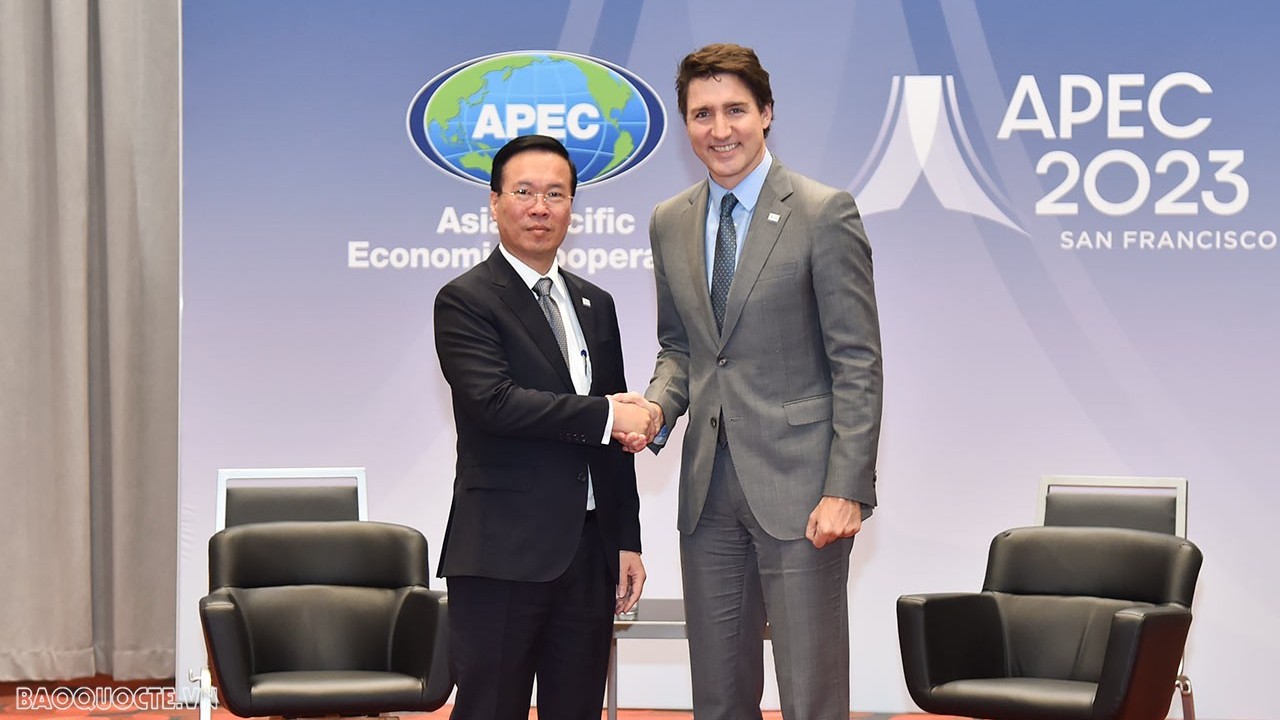 President Vo Van Thuong meets Canadian Prime Minister Justin Trudeau in San Francisco