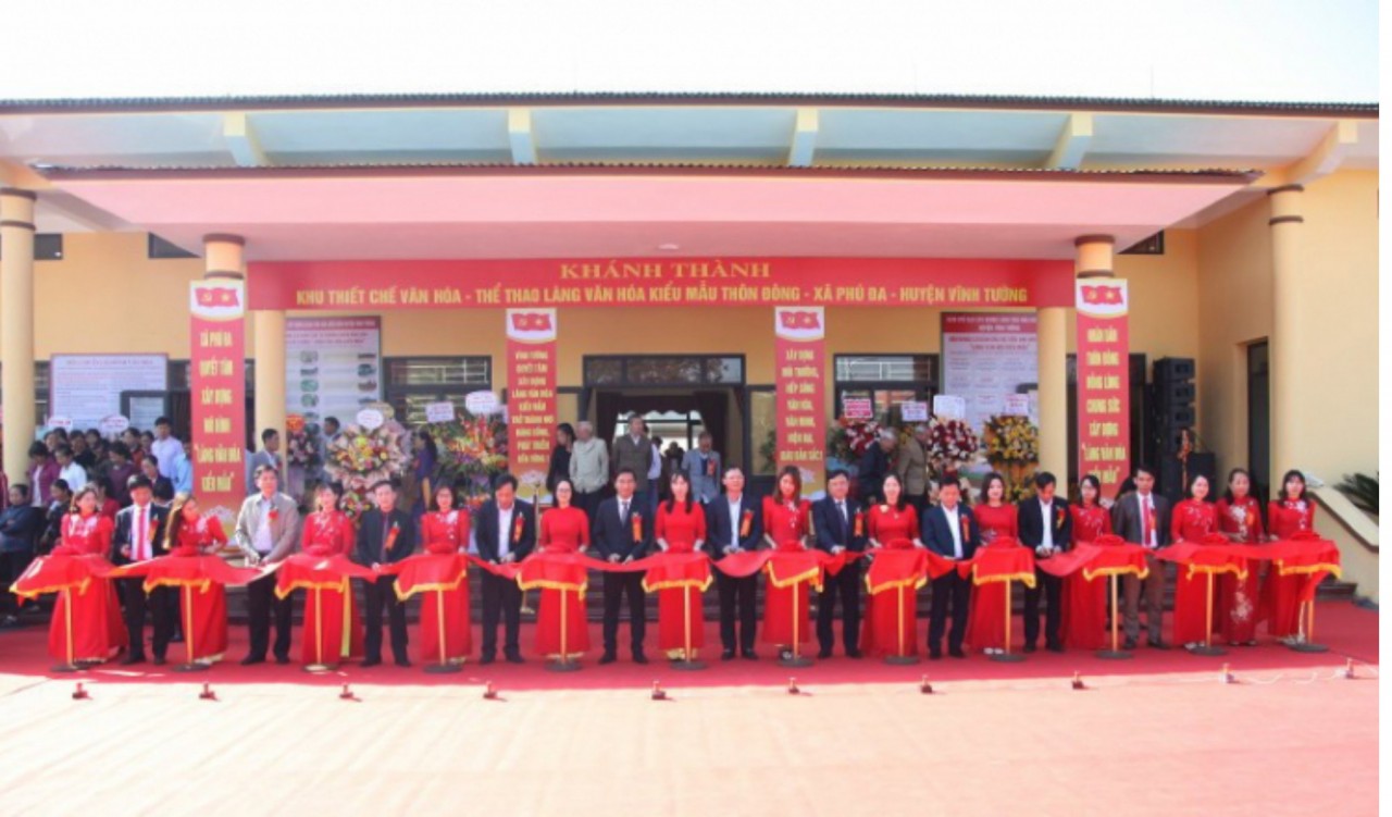 Inauguration of the cultural and sports institutional area of the model cultural village in Dong village, Phu Da commune, Vinh Tuong district, Vinh Phuc province, November 18, 2023. (Source: Vinh Tuong district information province)