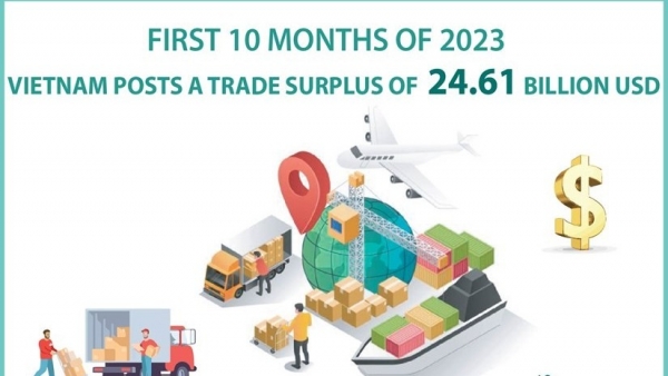 Vietnam posts trade surplus of over 24.6 billion USD