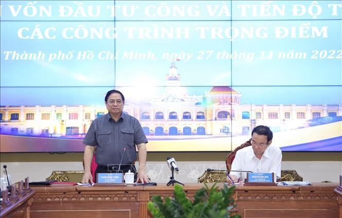 PM  Pham Minh Chinh asks for more favourable policies to push up Ho Chi Minh City’s development. (Photo: VNA)