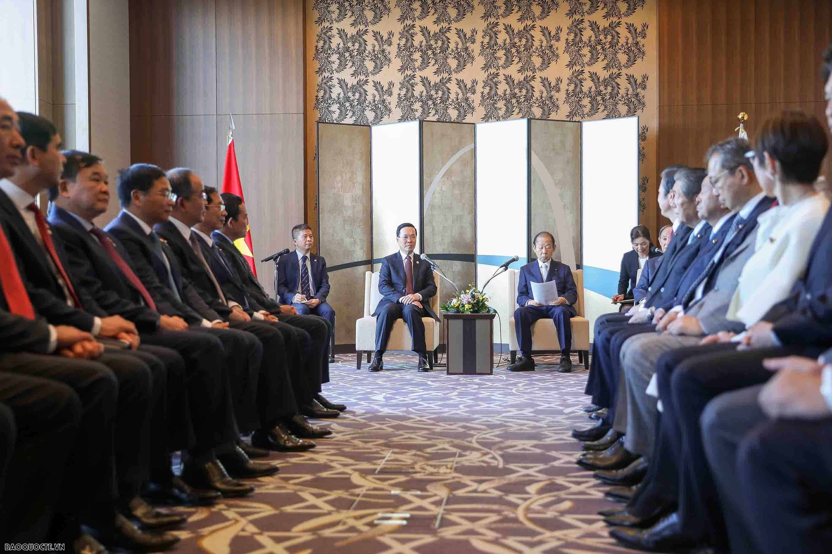 President Vo Van Thuong receives Chairman of Japan-Vietnam Parliamentary Friendship Alliance
