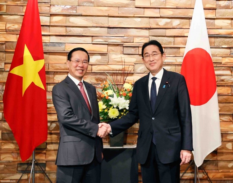 President Vo Van Thuong and Japanese Prime Minister Kishida Fumio. (Photo: Thong Nhat)