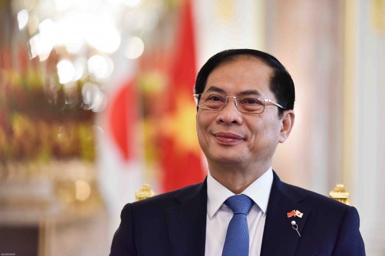 Minister of Foreign Affairs Bui Thanh Son in an interview about the results of the official visit to Japan by the President and his wife. (Photo: Nguyen Hong)