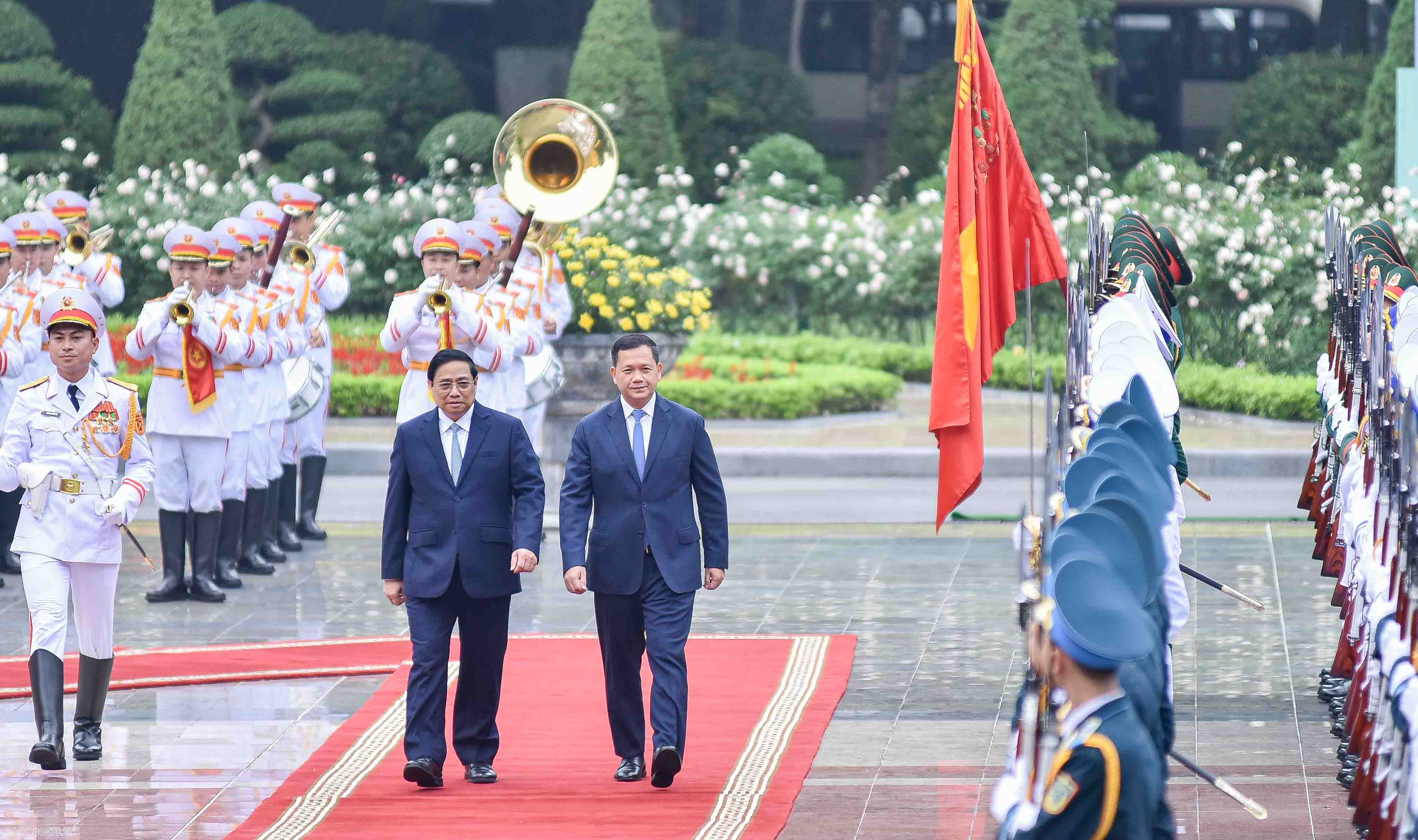 Prime Minister Pham Minh Chinh hosted welcome ceremony for Cambodian PM Hun Manet
