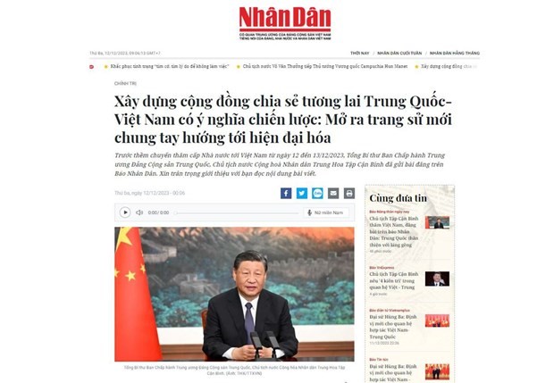 Chinese leader’s article sketches out Vietnam-China future cooperation orientations | Politics | Vietnam+ (VietnamPlus)