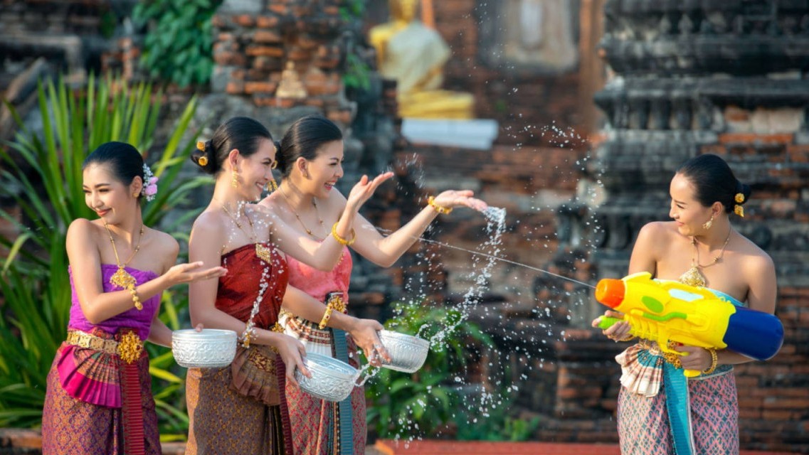 Unique and bustling Songkran Water Splashing Festival in Thailand