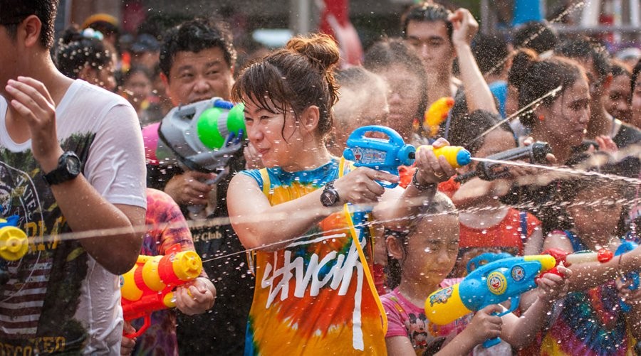 Unique and bustling Songkran Water Festival in Thailand