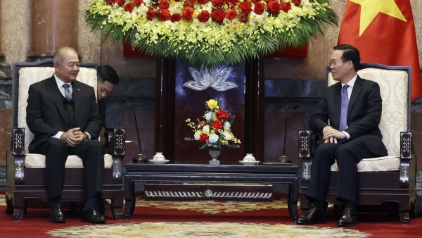 President Vo Van Thuong hosts Lao Deputy Prime Minister Kikeo Khaykhamphithoune