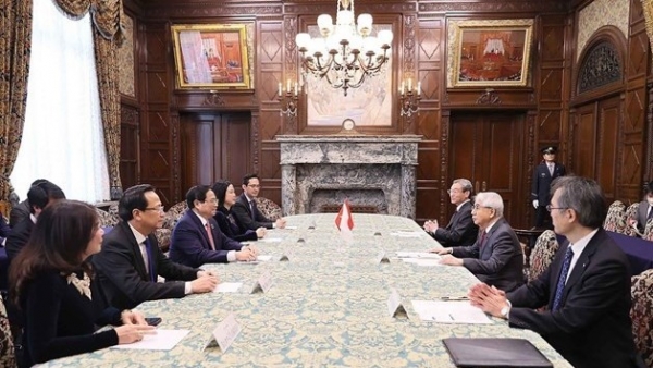 PM Pham Minh Chinh meets with leaders of Japanese National Diet