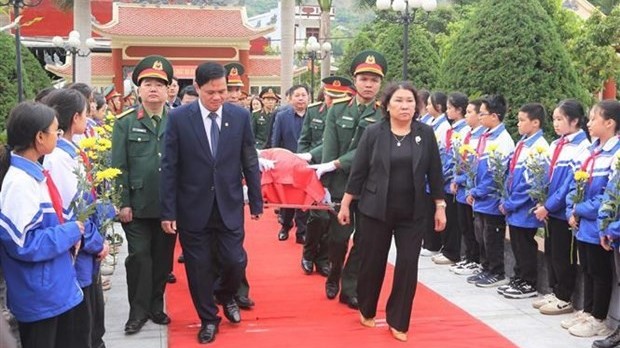 Burial service for soldier's remains repatriated from Laos