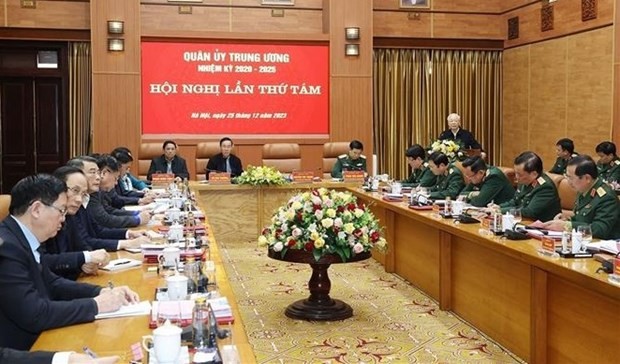 General Secretary Nguyen Phu Trong chairs Central Military Commission’s review conference