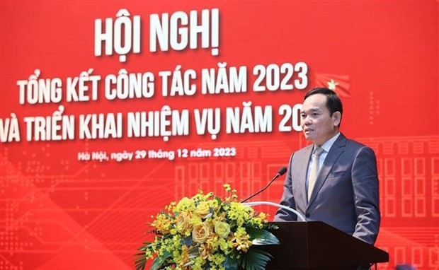 Deputy Prime Minister Tran Luu Quang speaks at the event (Photo: VNA)