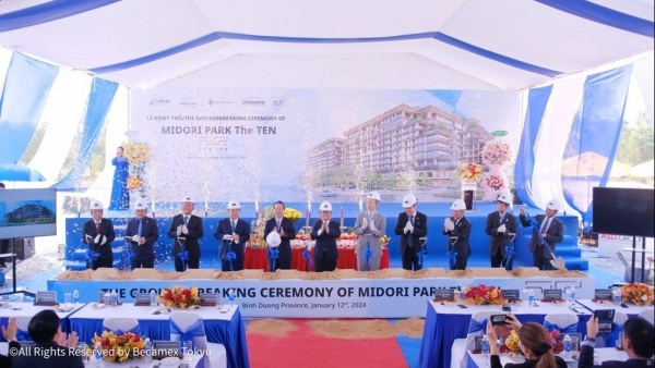 Work starts on Japanese-invested luxury apartment project 'Midori Park the TEN' in Binh Duong