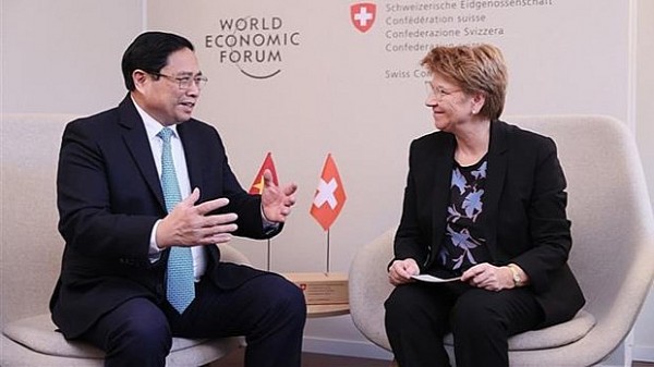 PM Pham Minh Chinh meets Swiss President, UNCTAD Secretary-General in Davos
