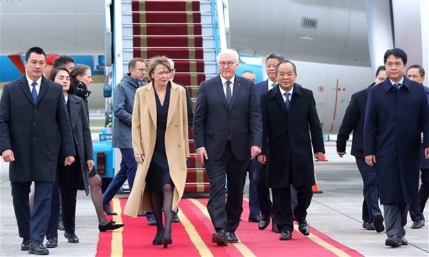 German President arrives in Hanoi, beginning state visit to Vietnam | Politics | Vietnam+ (VietnamPlus)