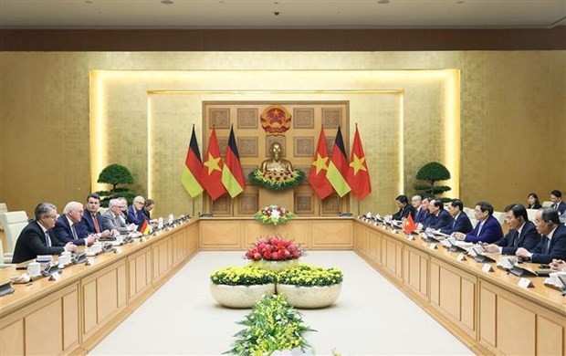 Prime Minister Pham Minh Chinh meets German President Frank-Walter Steinmeier in Hanoi