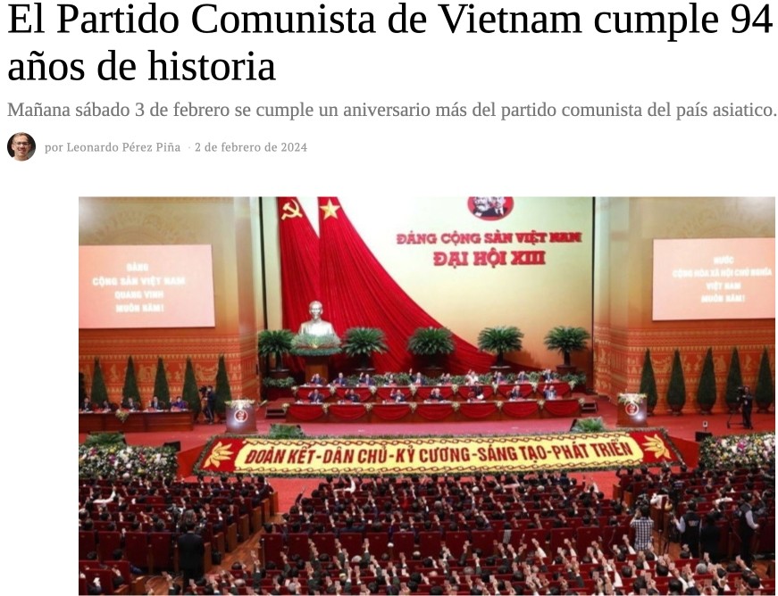 Uruguayan press hails 94-year glorious history of Communist Party of Vietnam