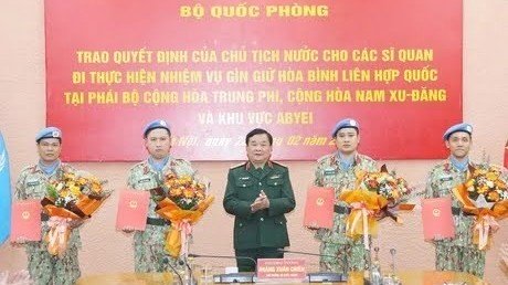 Four Vietnamese officers to depart for UN peacekeeping missions