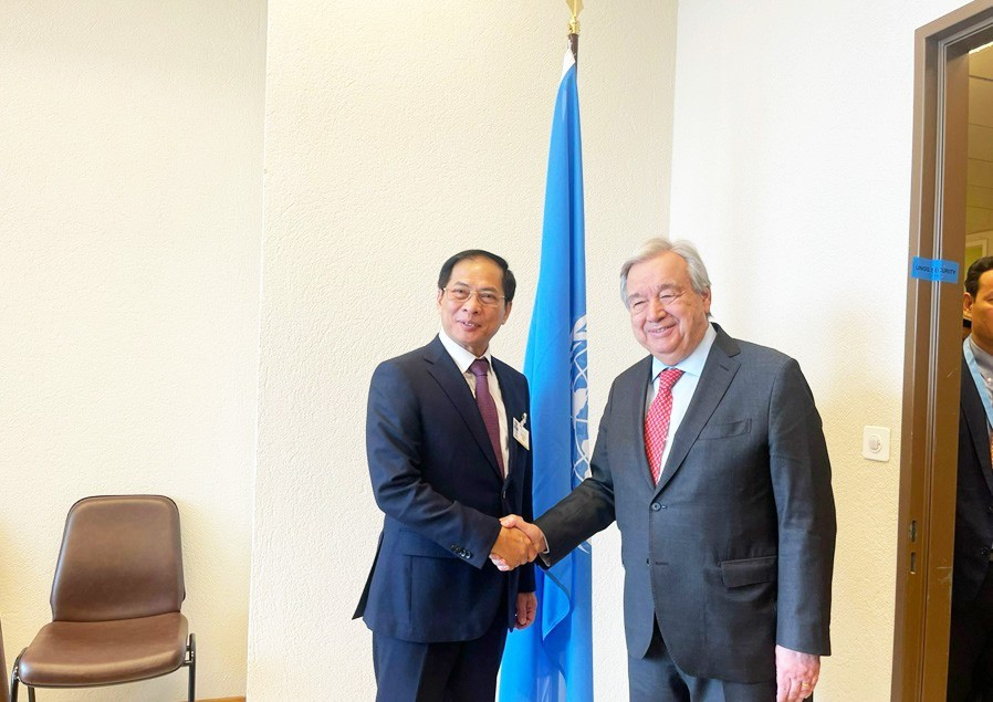 FM Bui Thanh Son meets UN Secretary General, foreign counterparts in Geneva