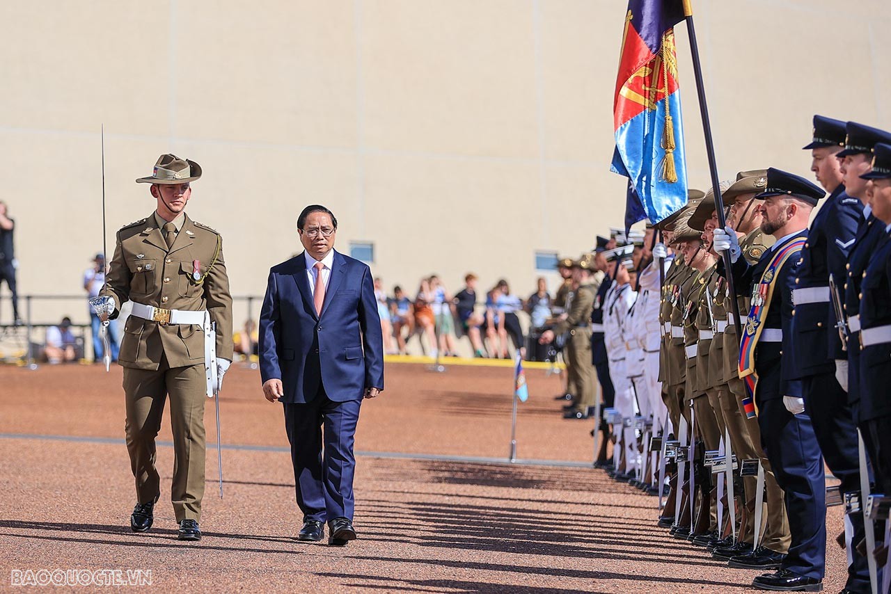 Welcome ceremony held for PM Pham Minh Chinh in Canberra
