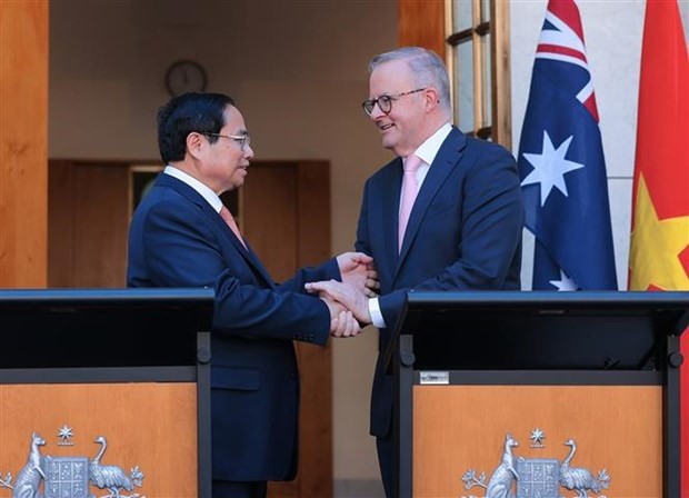 Vietnam, Australia PMs hold joint press conference to announce elevation of ties to comprehensive strategic partnership