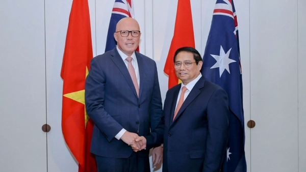 PM Pham Minh Chinh receives leader of Liberal Party of Australia Peter Dutton