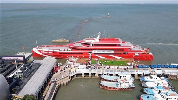 Thang Long high-speed ferry docks at Cau Da port in Vung Tau city. (Photo: VNA)