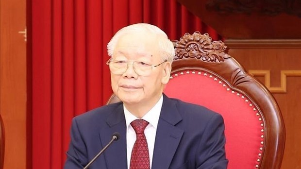 General Secretary Nguyen Phu Trong holds phone talks with Russian President