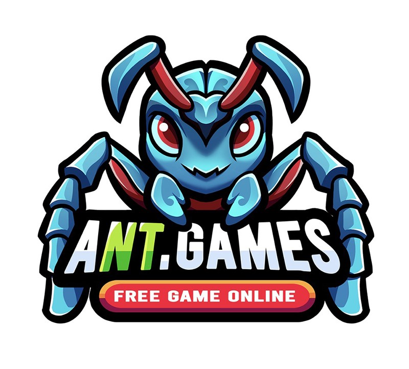 AntGames brand logo featuring a powerful and dynamic ant figure