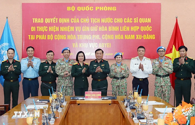 Vietnam dispatches three additional officers to UN peacekeeping missions